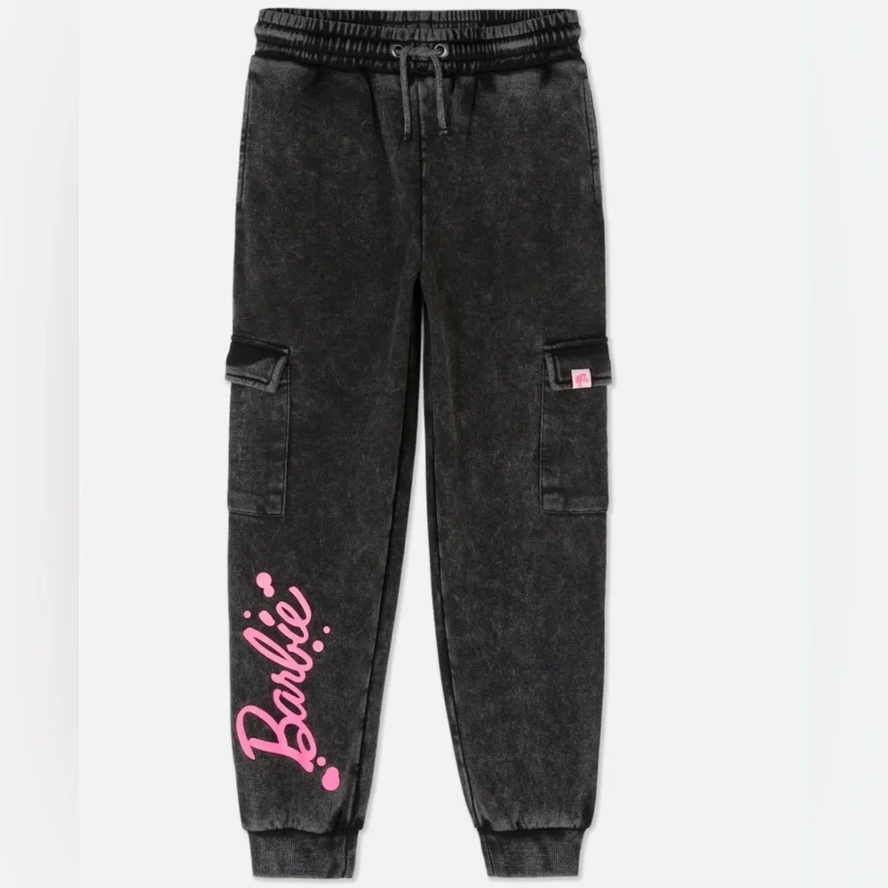 Girls Barbie Charcoal Joggers Sz 13-14Y
